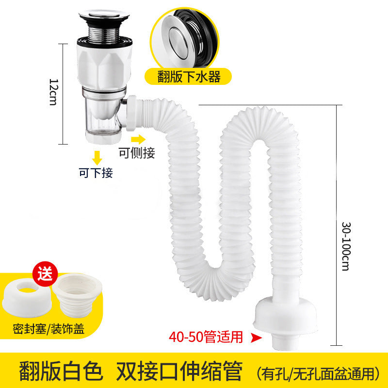 Tubo de Drenaje Antiodor para Lavabo de Baño con Núcleo de Cobre