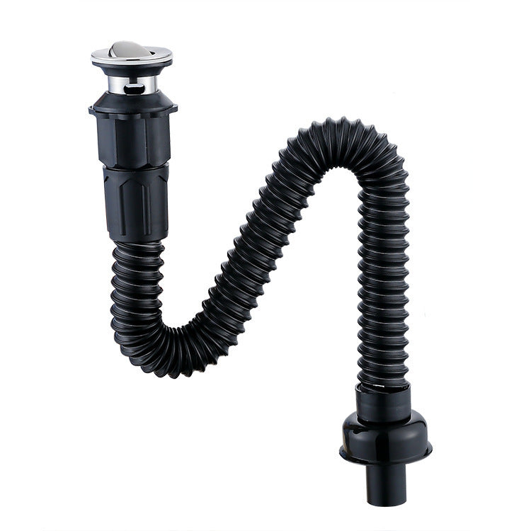 Tubo de Drenaje Antiodor para Lavabo de Baño con Núcleo de Cobre