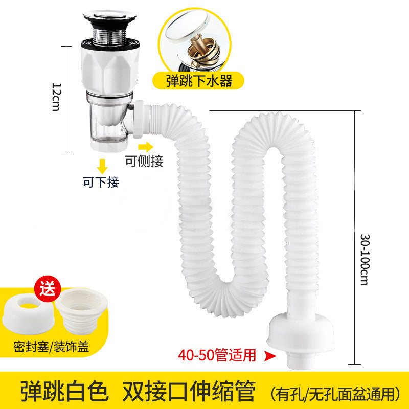 Tubo de Drenaje Antiodor para Lavabo de Baño con Núcleo de Cobre