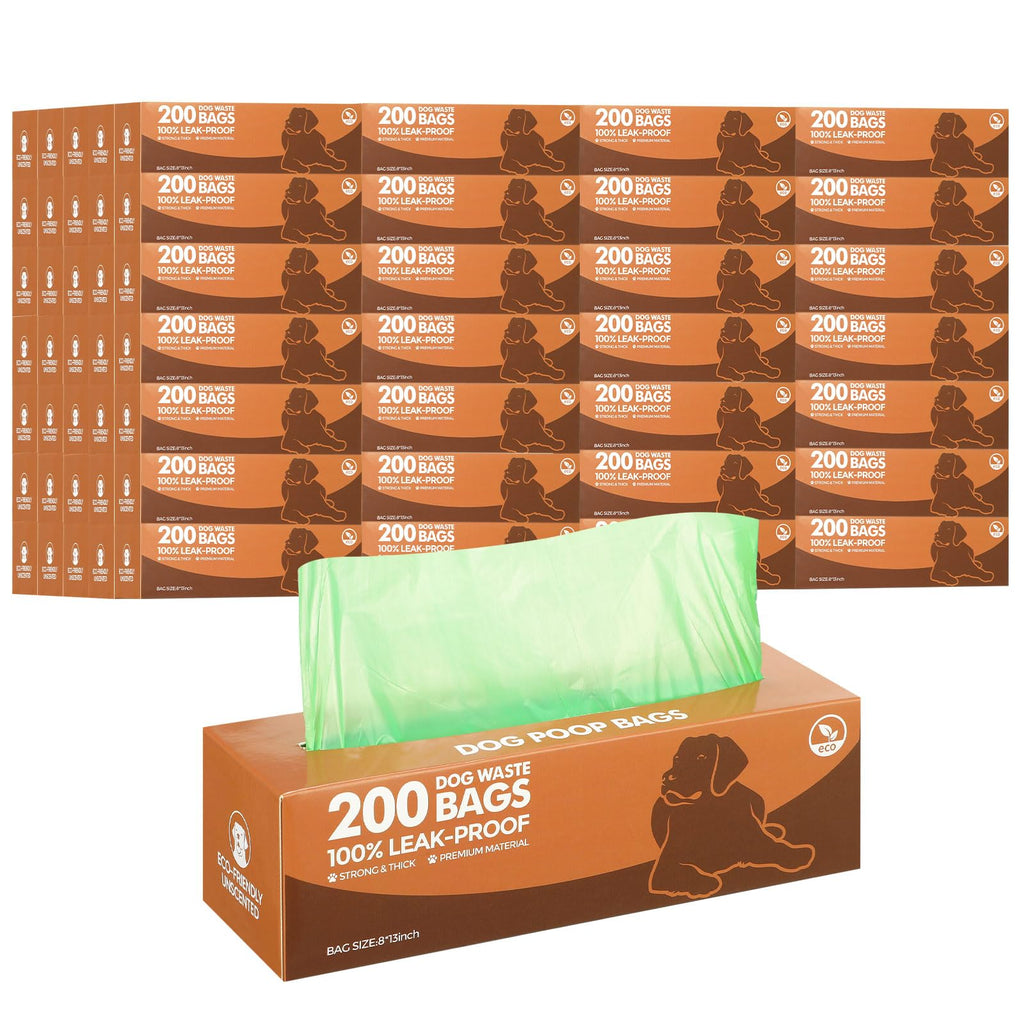 50 Rollos de Bolsas para Desechos de Perros, 10000 Bolsas, Bolsas de Basura para Perros a Prueba de Fugas, Bolsas Gruesas de Plástico para Excremento de Perro, para Uso en Casa, Parque, Viaje al Aire Libre, Suministros para Mascotas (Verde Oscuro)