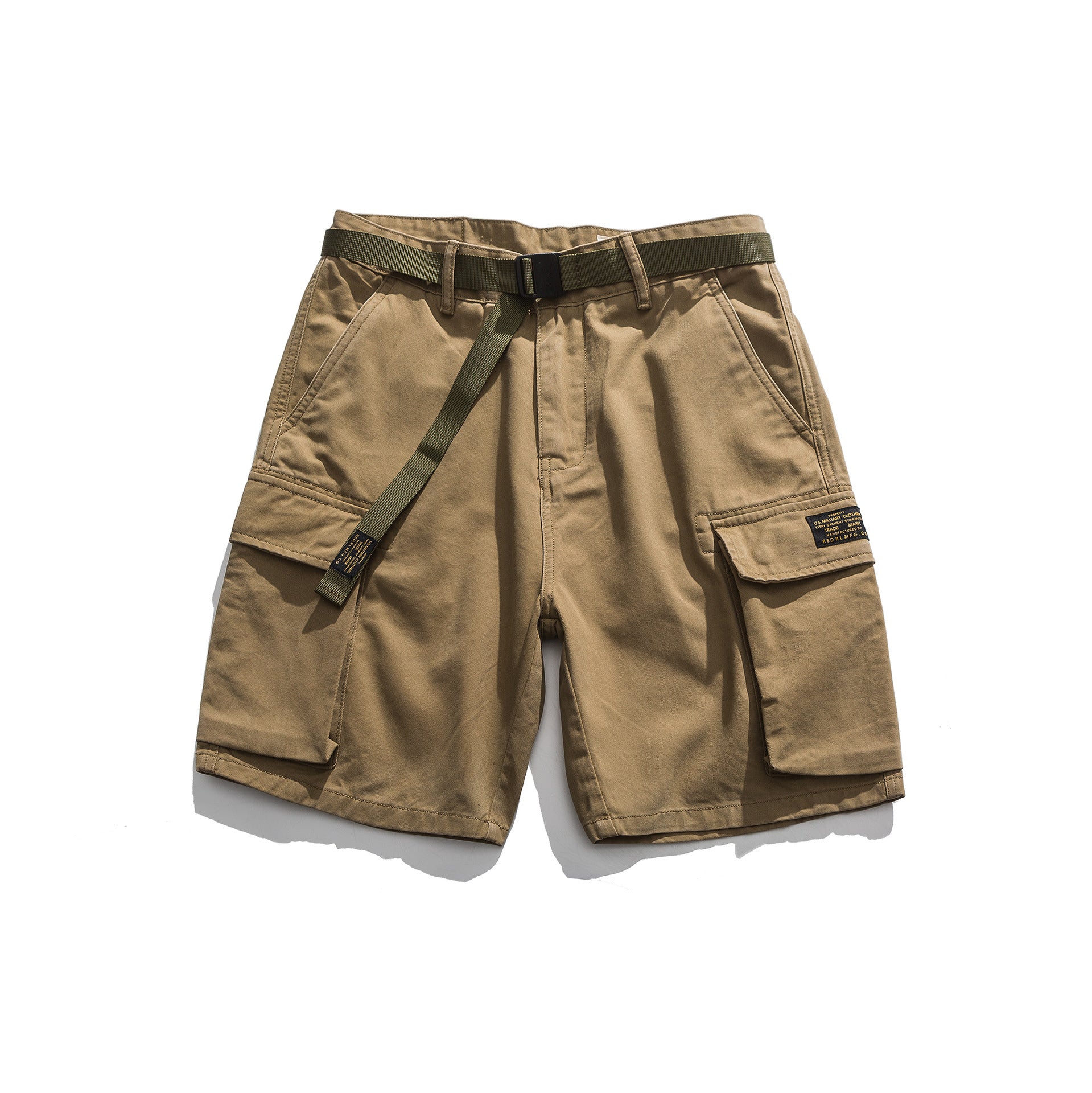 Pantalones Cortos de Trabajo Verde Ejército Caqui con Múltiples Bolsillos