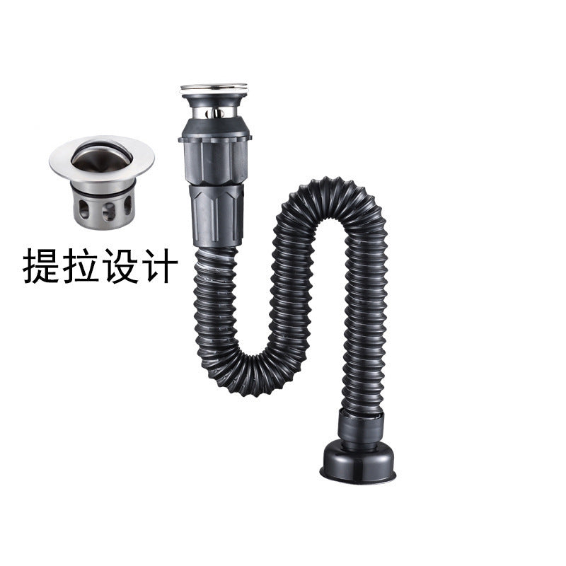 Tubo de Drenaje Antiodor para Lavabo de Baño con Núcleo de Cobre