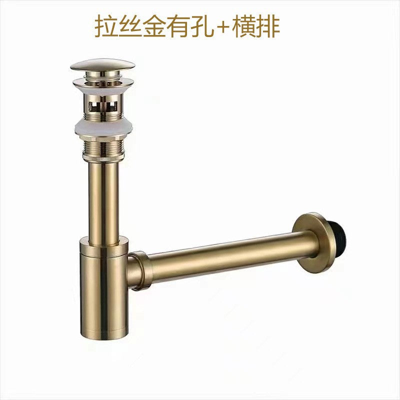 Tubo de Drenaje Antiodor para Lavabo de Baño con Núcleo de Cobre