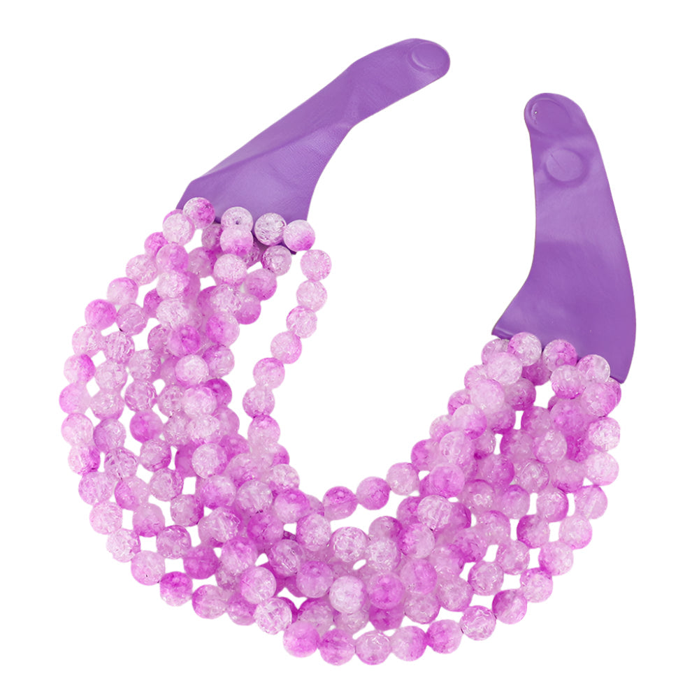 Chunky Multi-Strand Beaded Necklace with Magnetic Clasp