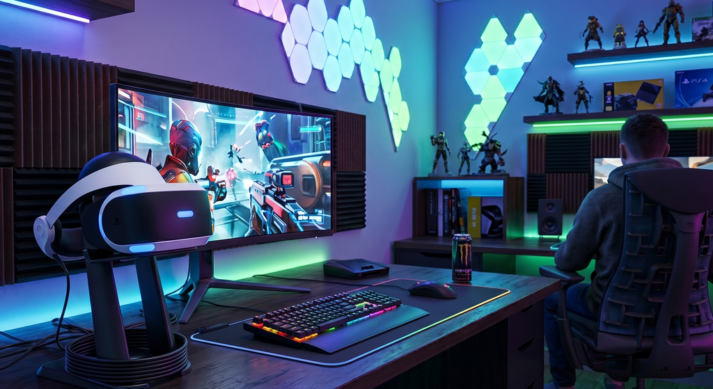 Soporte Skywin VR - Soporte para Exhibición de Auriculares y Organizador de Cables para Todos los Lentes VR - HTC Vive PlayStation VR y Oculus Rift Oculus Quest