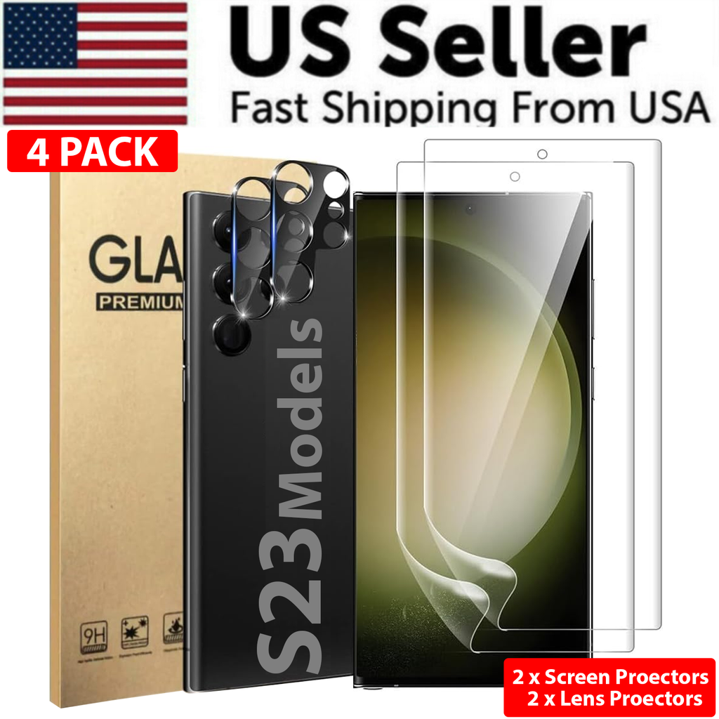 Protector de Pantalla de Cristal Templado Lente Hidrogel Para Samsung S23 S22 Ultra Plus USA
