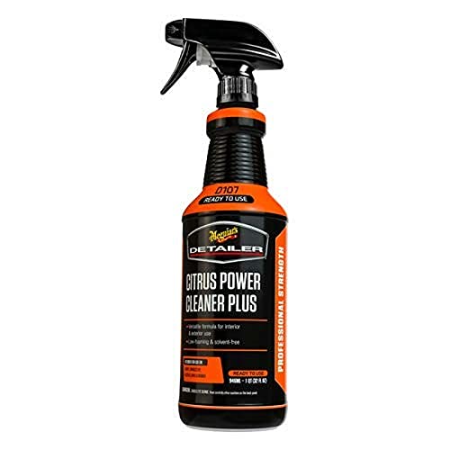 Meguiars D107 Limpiador Potenciador Cítrico Plus DRTU10732 Limpiador Multiusos para Interiores de Coche, Limpiador para Interiores de Coche de Baja Espuma, Elimina Grasa, Suciedad y Manchas - Botella de Spray de 32 oz