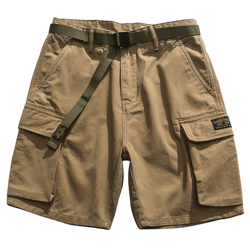 Pantalones Cortos de Trabajo Verde Ejército Caqui con Múltiples Bolsillos