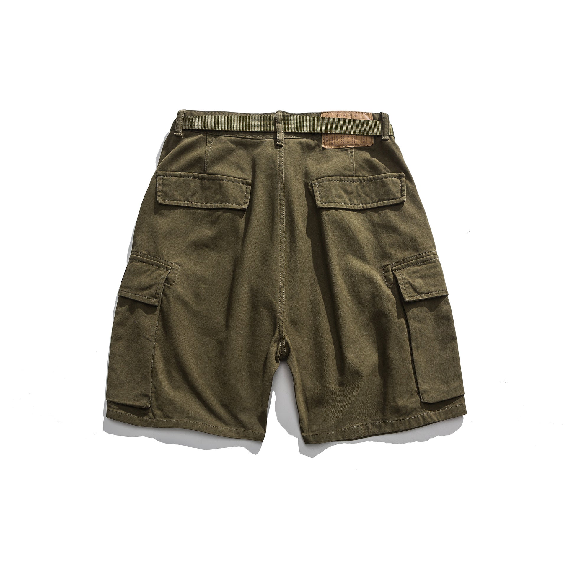 Pantalones Cortos de Trabajo Verde Ejército Caqui con Múltiples Bolsillos