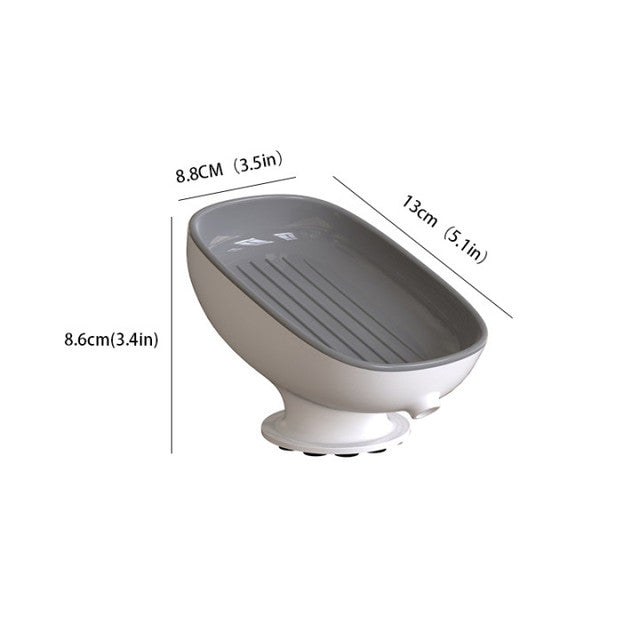 Jabonera con Ventosa Super Succión y Drenaje para Baño