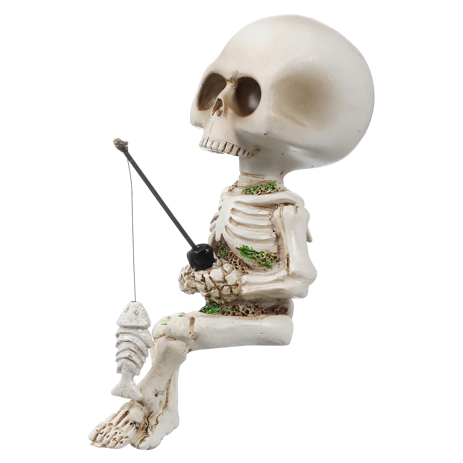 Decoración de Acuario GANAZONO de Esqueleto, Calavera Pecera Decoración de Reptiles Estatua de Calavera Pesca Figuras de Resina Esculturas de Esqueleto Decoración de Halloween