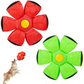 OOXYG Disco Volador para Perros 2 Pack Juguete para Mascotas Disco Volador Pelota para Perros Juguete Interactivo Disco Pelota para Perros Medianos y Grandes Pelota Disco para Cachorro 3 Dientes Ligeros Rojo+Verde