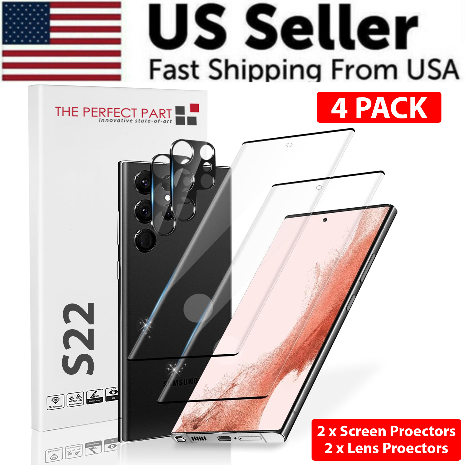 Protector de Pantalla de Cristal Templado Lente Hidrogel Para Samsung S23 S22 Ultra Plus USA